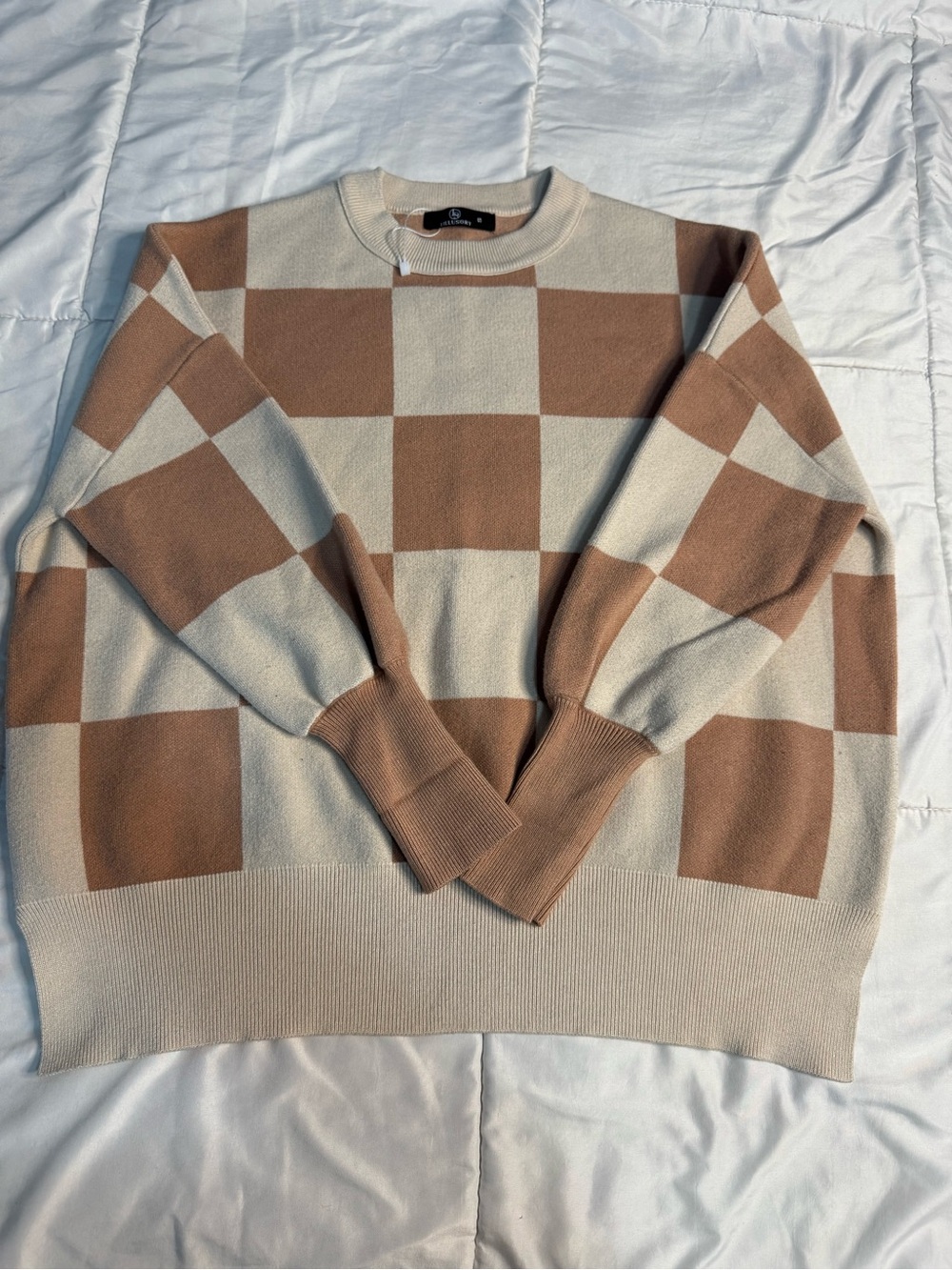 LILLUSORY Checkered Knit Sweater - Size